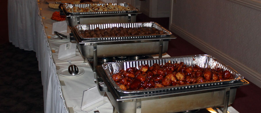Catering trays at Belvidere Manor